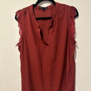 Gibson Red Lace Sleeve Blouse – Size L